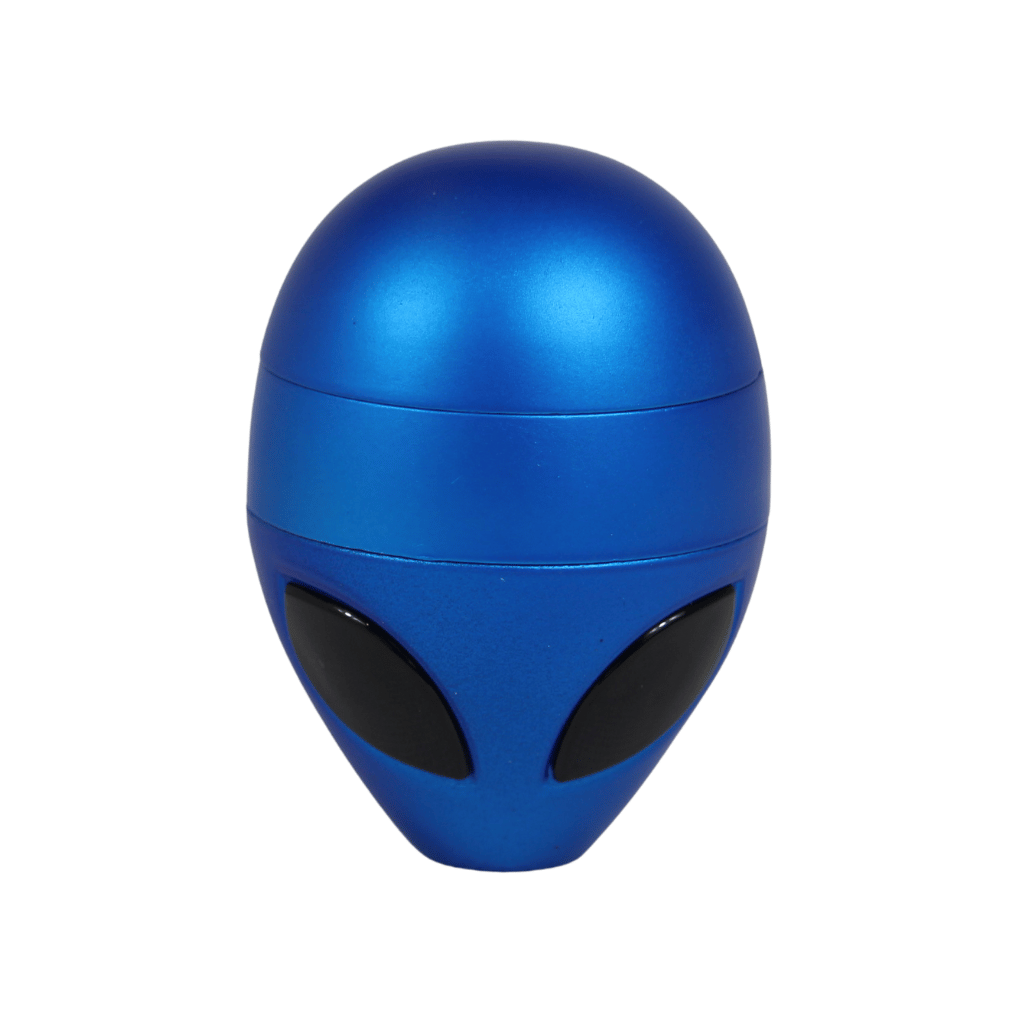 Blue Alien Head Herb Grinder