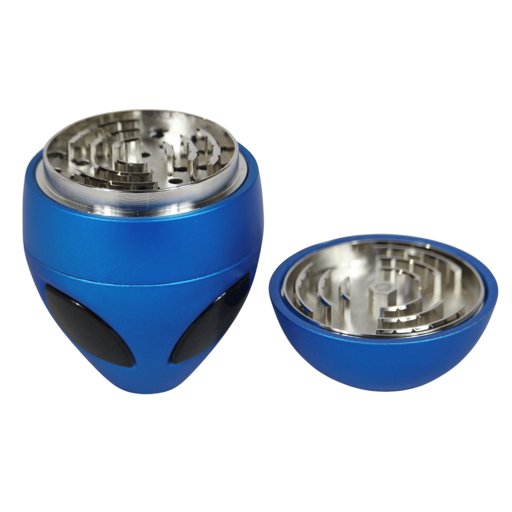 Blue Alien Head Herb Grinder