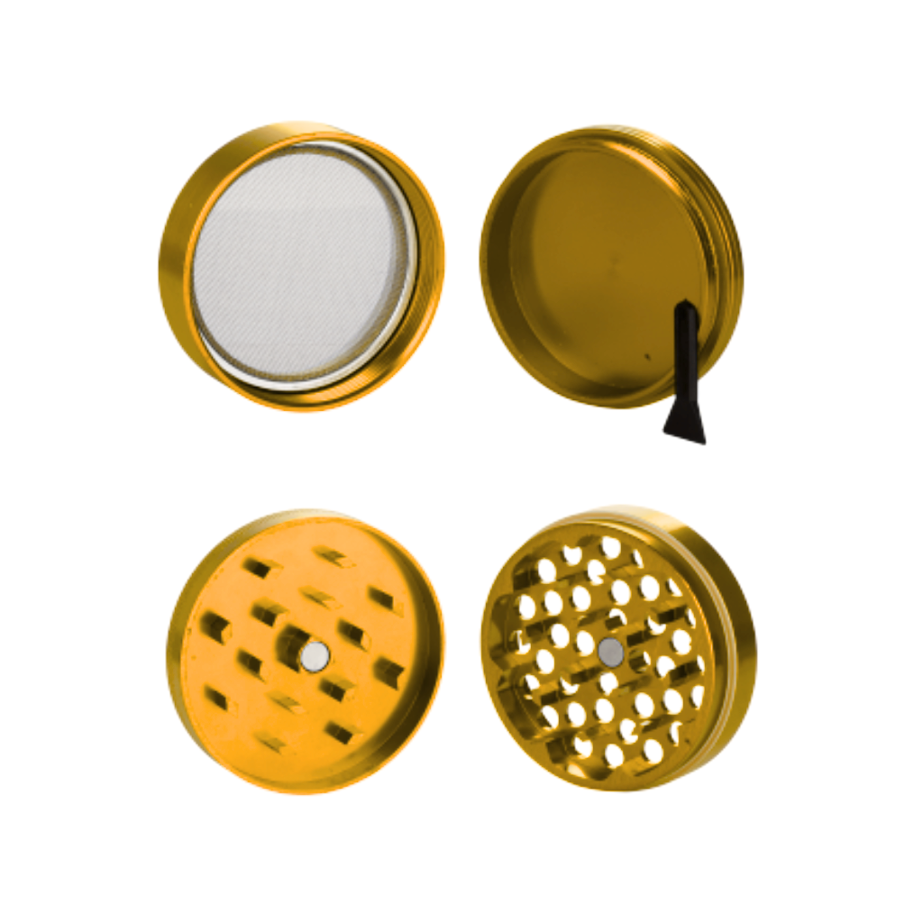 Gold Aluminium 55mm Herb Grinder - 4 Piece