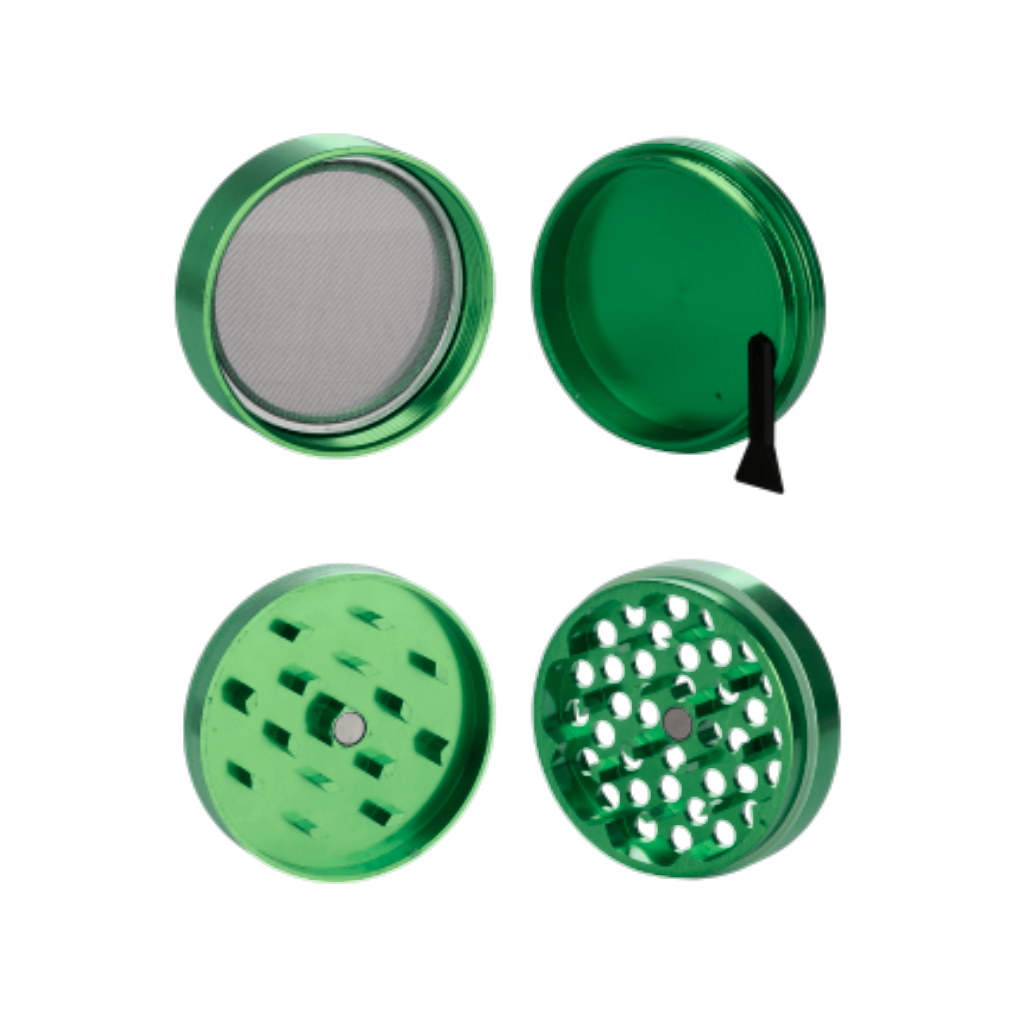 Green Aluminium 50mm Herb Grinder - 4 Piece