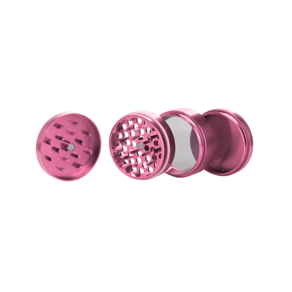 Pink Aluminium 60mm Herb Grinder - 4 Piece