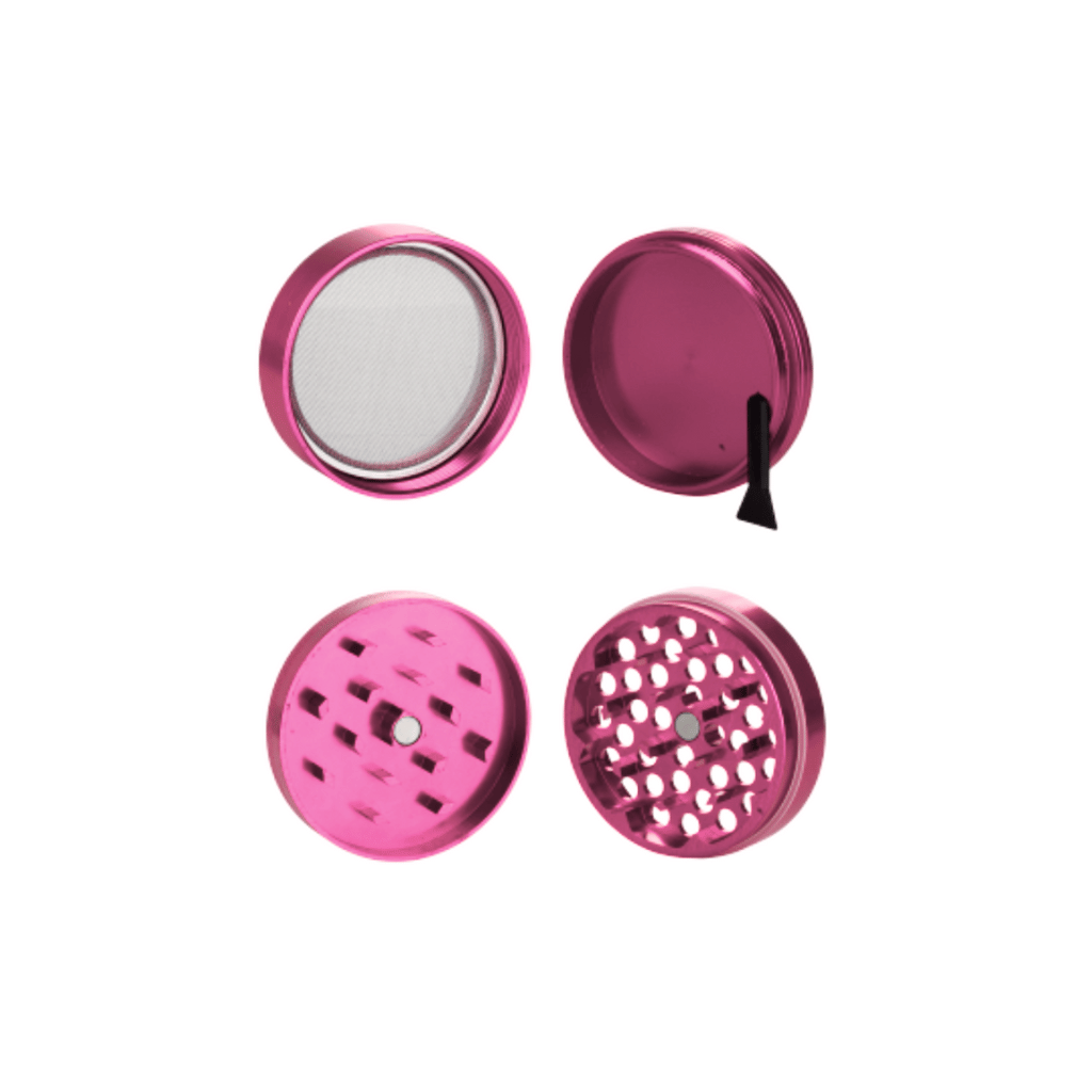 Pink Aluminium 60mm Herb Grinder - 4 Piece