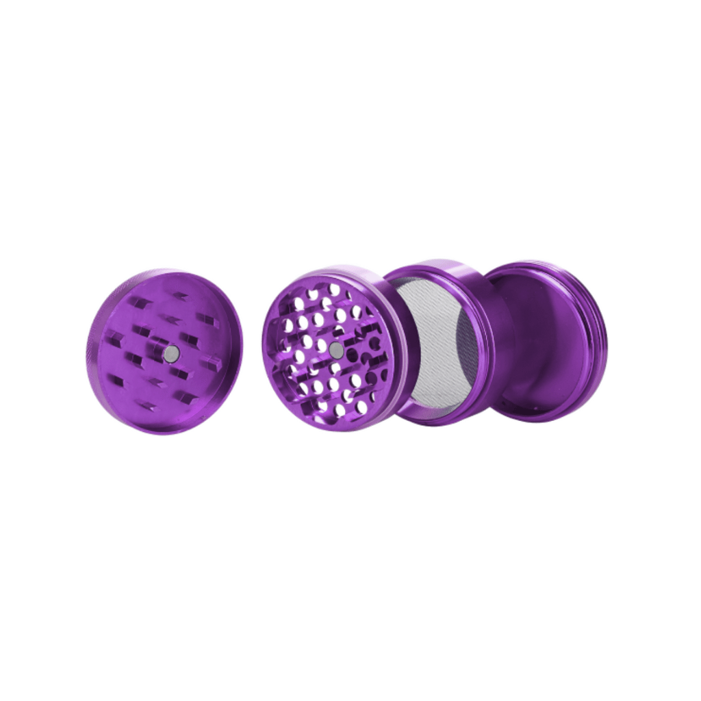 Purple Aluminium 60mm Herb Grinder - 4 Piece