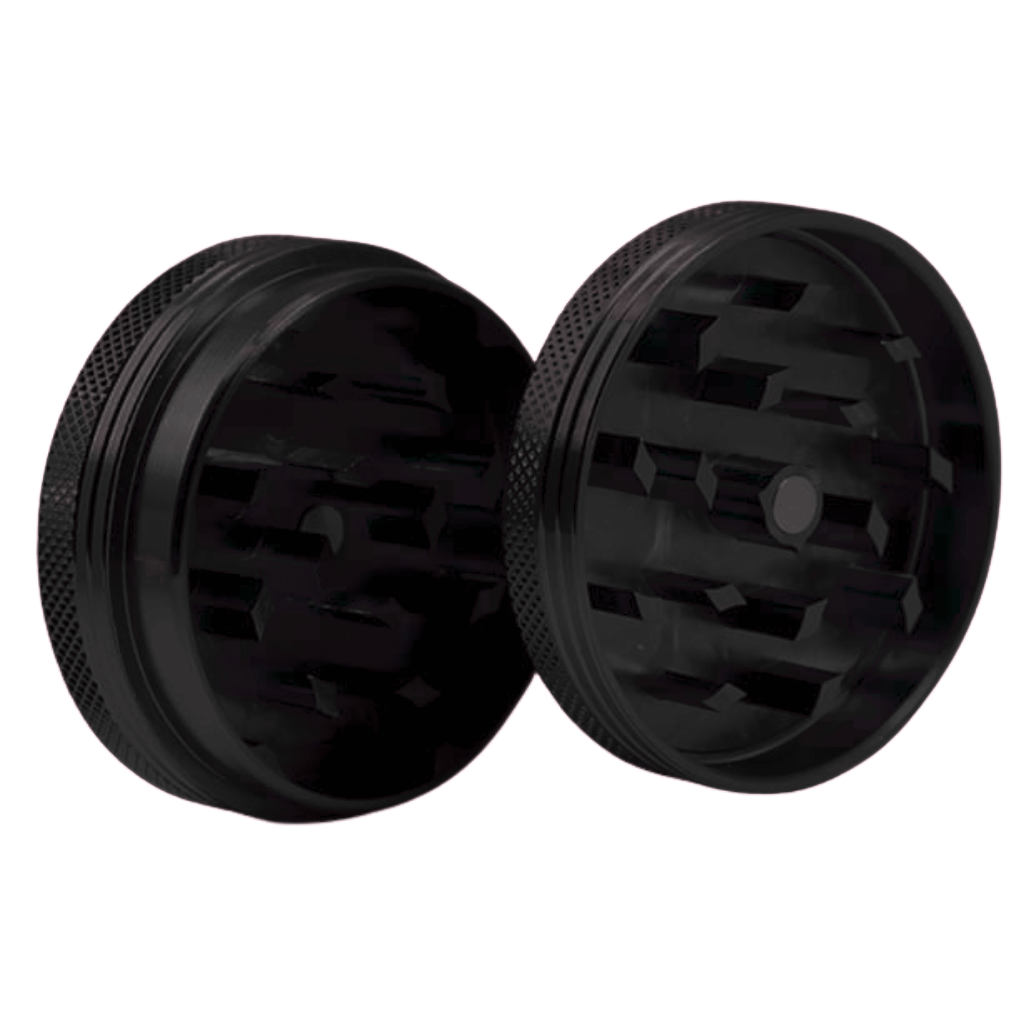 Black Aluminium 60mm Herb Grinder - 2 Piece
