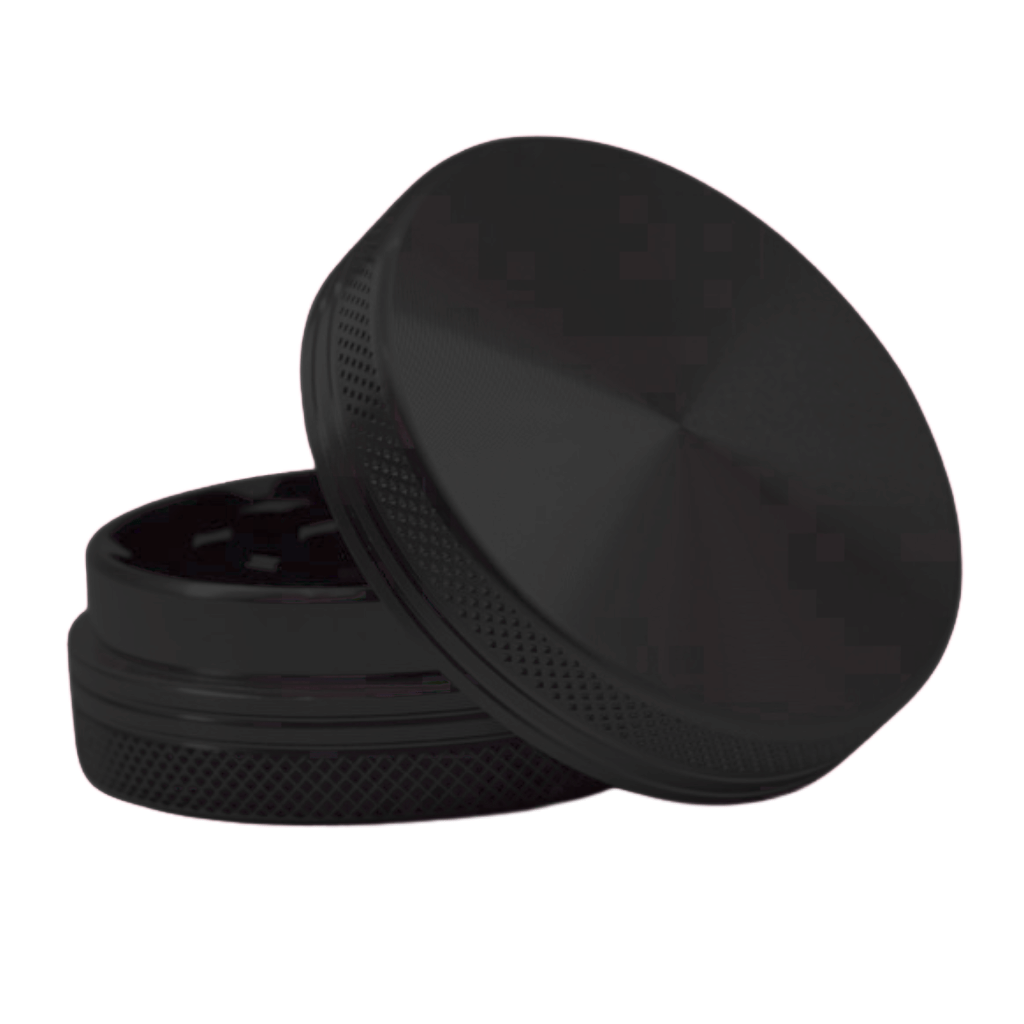 Black Aluminium 60mm Herb Grinder - 2 Piece