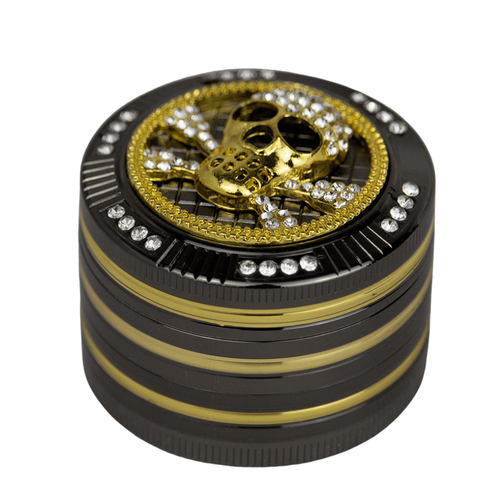 Black Iced Out Skull Herb Grinder