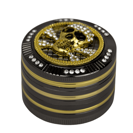 Black Iced Out Skull Herb Grinder