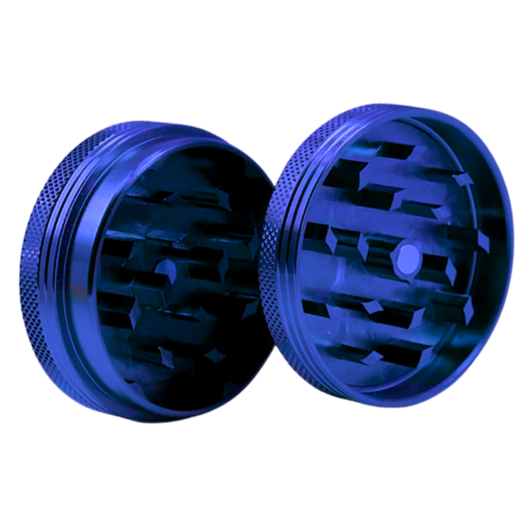 Blue Aluminium 60mm Herb Grinder - 2 Piece