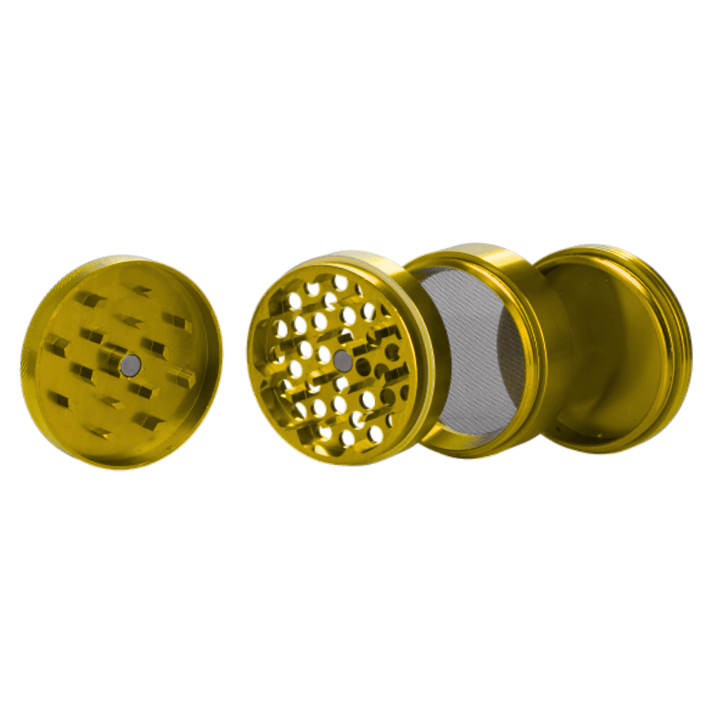 Gold Aluminium 50mm Herb Grinder - 4 Piece