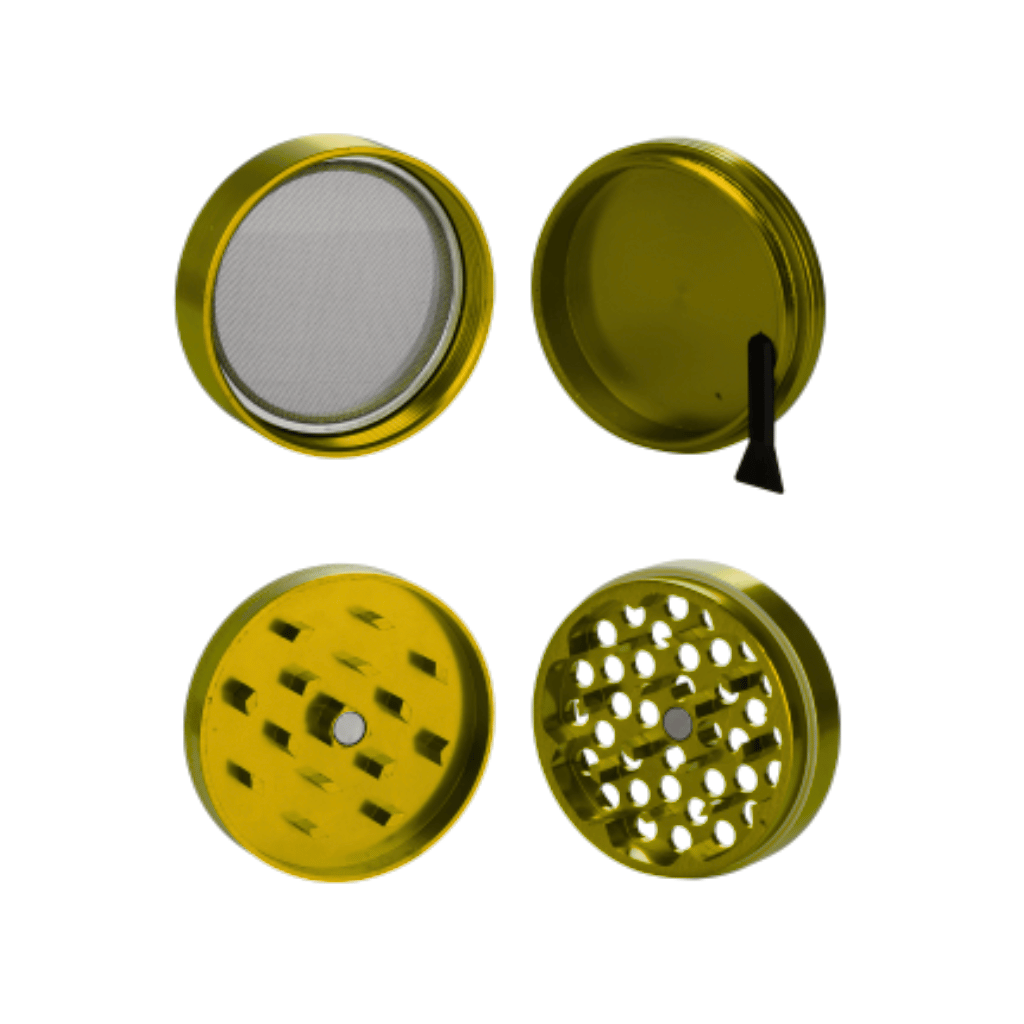 Gold Aluminium 50mm Herb Grinder - 4 Piece