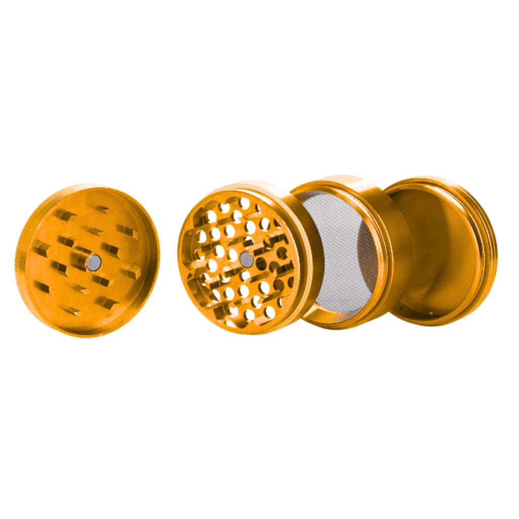 Gold Aluminium 60mm Herb Grinder - 4 Piece
