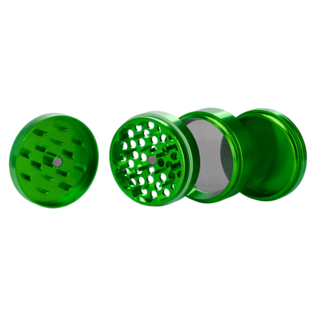Green Aluminium 60mm Herb Grinder - 4 Piece