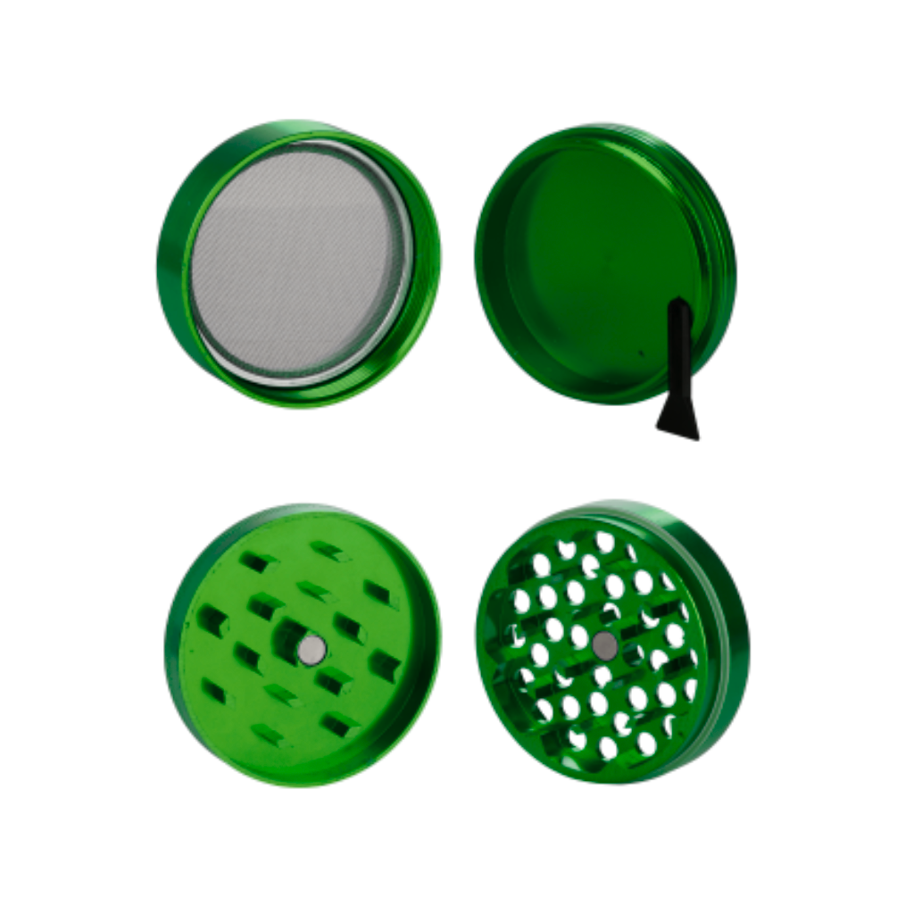 Green Aluminium 60mm Herb Grinder - 4 Piece