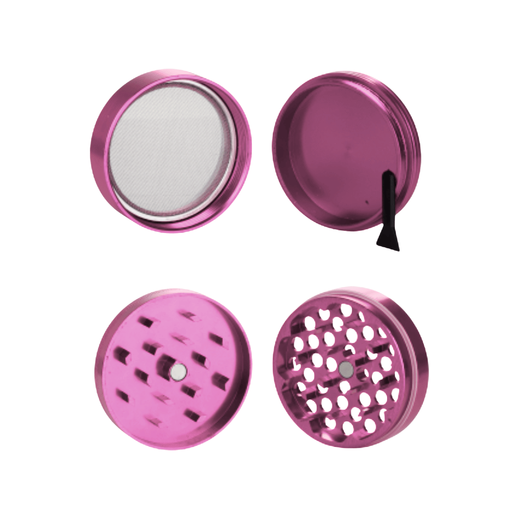 Pink Aluminium 50mm Herb Grinder - 4 Piece