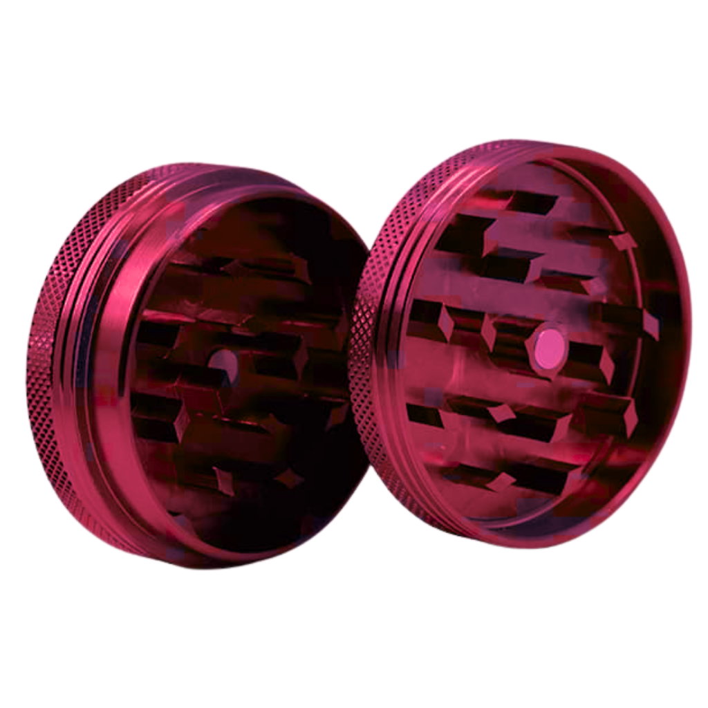 Red Aluminium 60mm Herb Grinder - 2 Piece