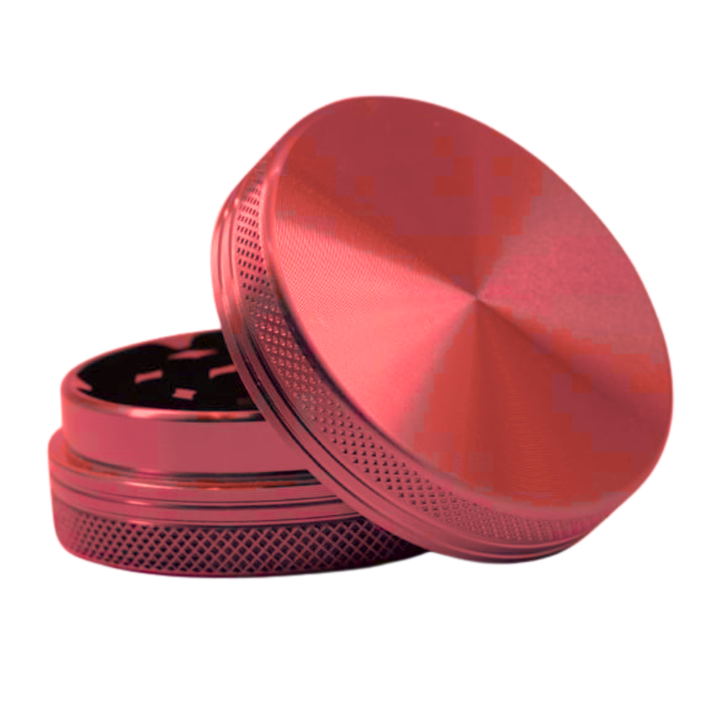 Red Aluminium 60mm Herb Grinder - 2 Piece